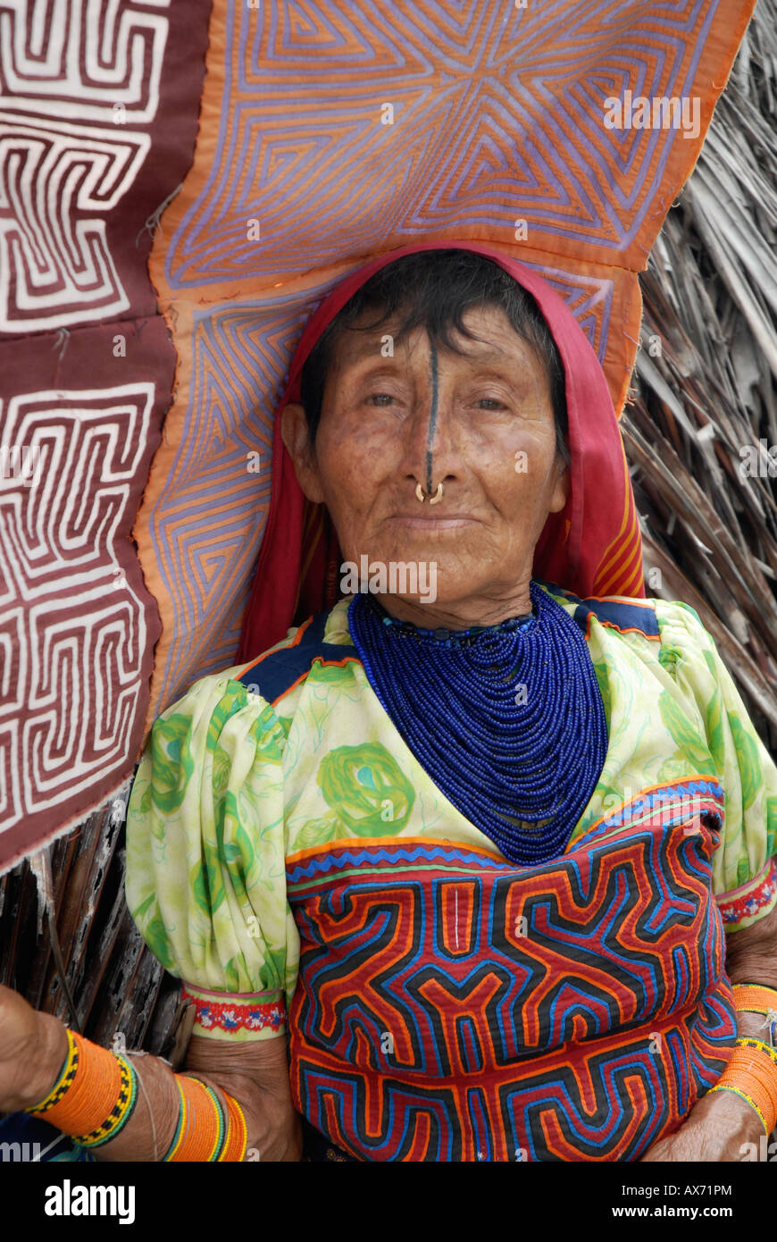 Kuna Indian, woman, San Blas Islands, Panama Stock Photo Alamy