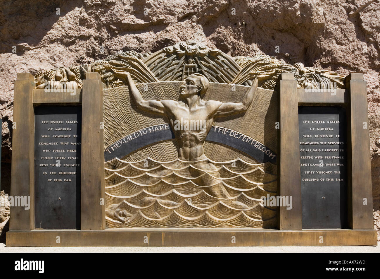 Memorial to the construction workers who died building the Hoover Dam, Nevada, USA Stock Photo