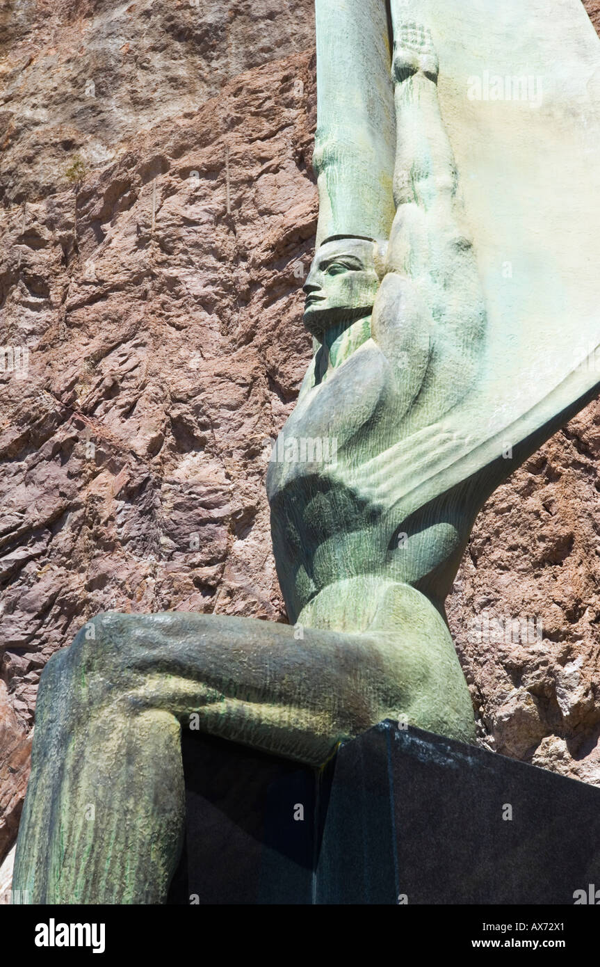 Mythological winged statue at the Hoover Dam, Nevada, USA Stock Photo
