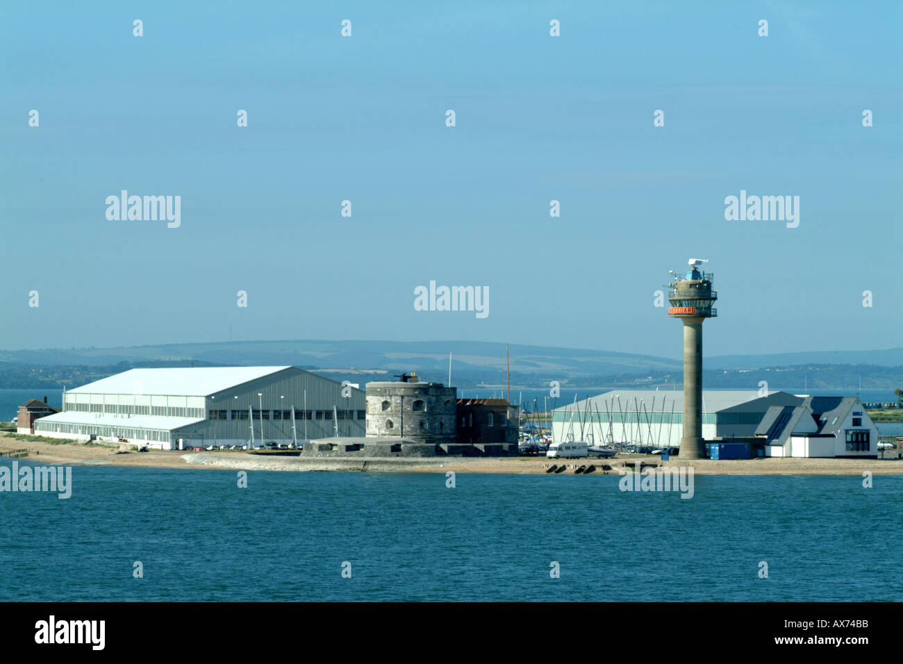 Calshot Activities Centre and Castle and Coastguard Tower on