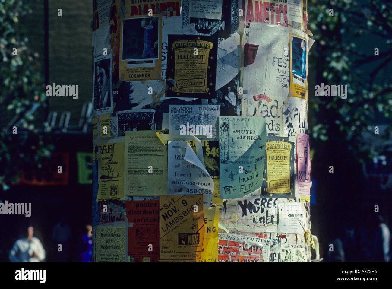 The advertisement posters Stock Photo