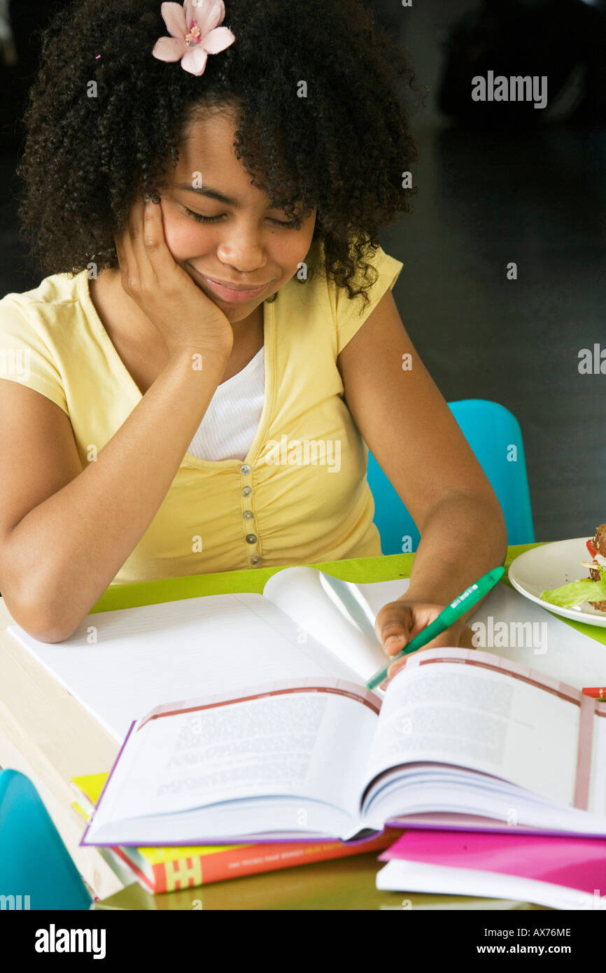 Hand asian girl doing homework hi-res stock photography and images - Alamy