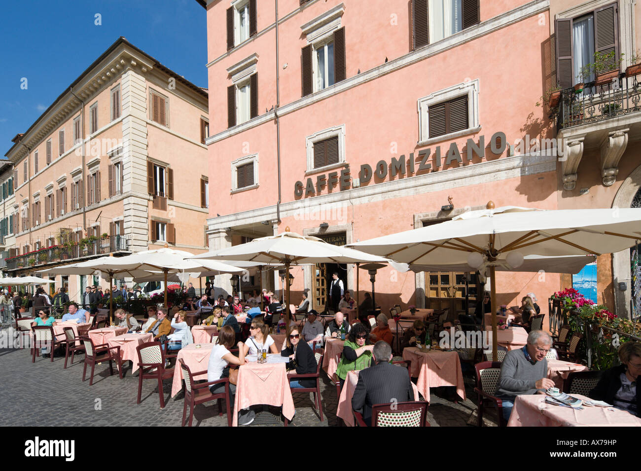 Sidewalk restaurant, Piazza Navona, Historic Centre, Rome, Italy Stock Photo