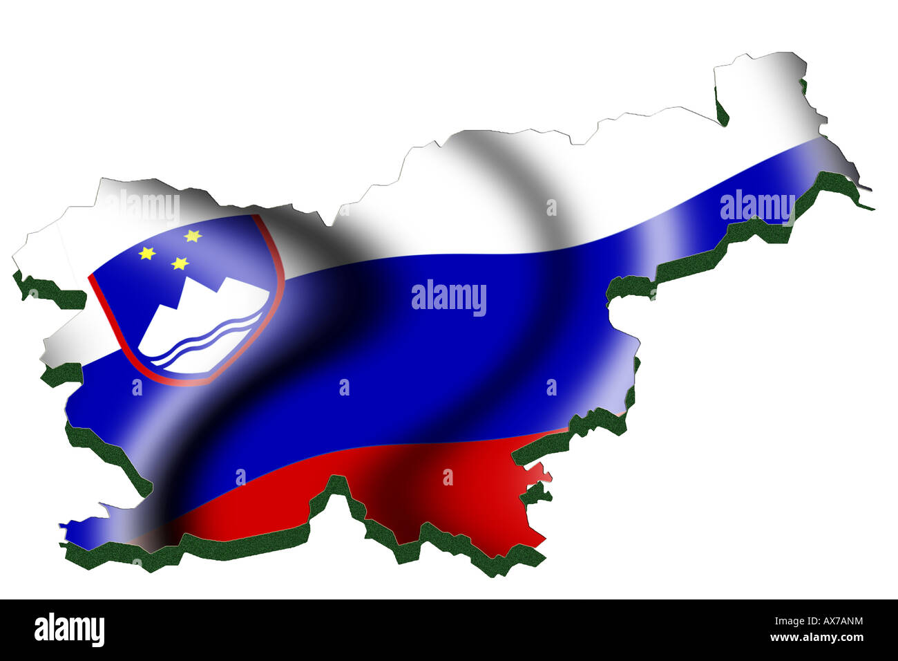 Outline map and flag of Slovenia Stock Photo - Alamy