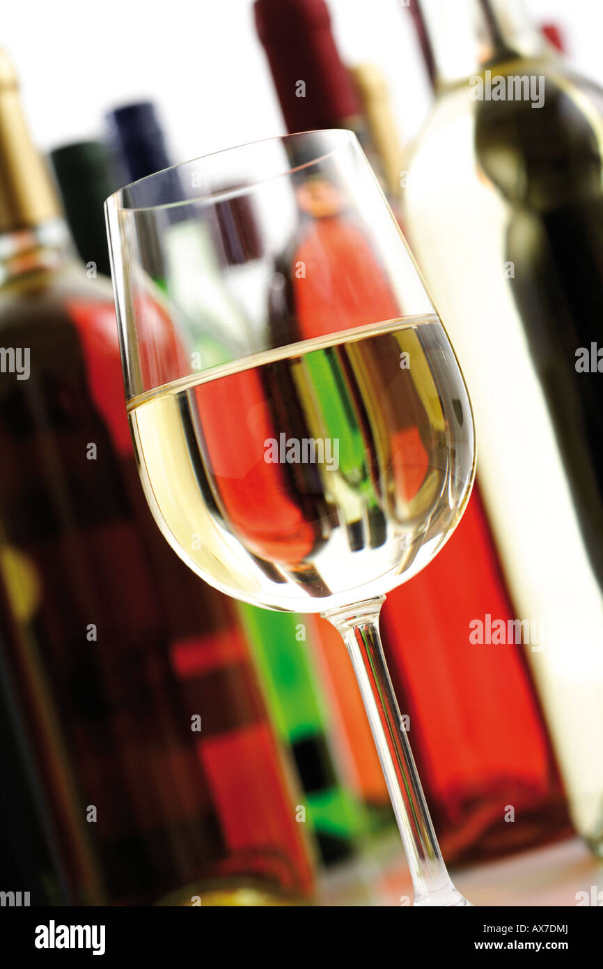Glass of white wine, close-up Stock Photo
