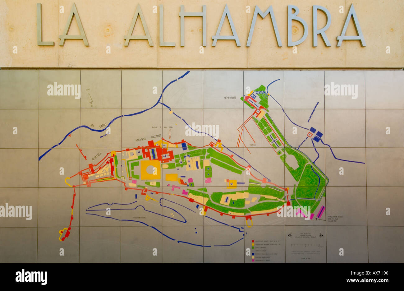 Wall map at the entrance of the Alhambra Palace Granada Spain Stock Photo 5469583 Alamy