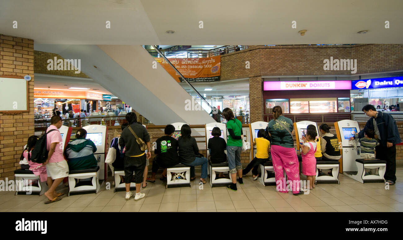 Playing Computer Games In A Shopping Mall Chiang Mai Thailand