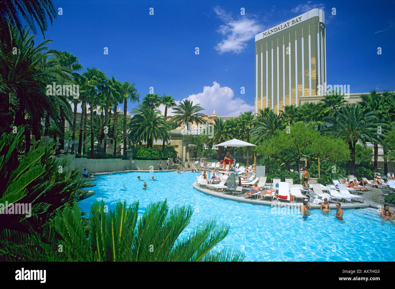 Pool at Mandalay Bay Hotel, Las Vegas, Nevada, USA Stock Photo