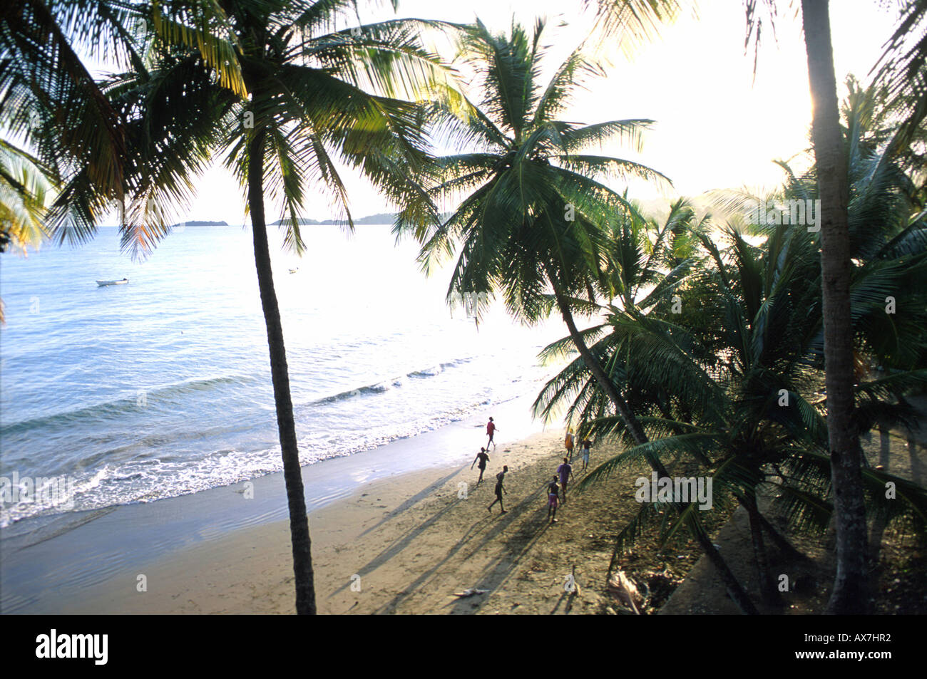 People on the beach, Roxborough, Tobago Stock Photo Alamy