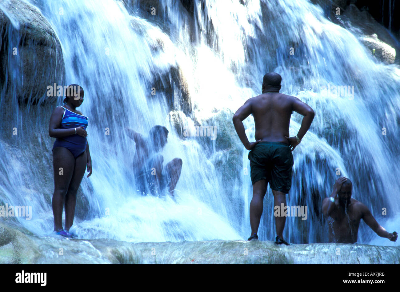 Dunn´s River Falls, Ochos Rios, Distrikt St. Ann Jamaika, Karibik Stock
