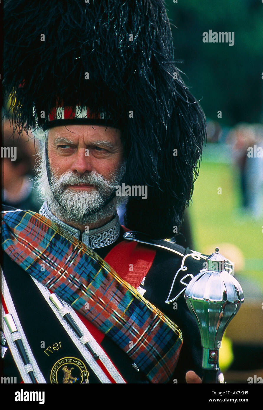 Old scotsman in traditional clothes, Highland Games, Birnam, Scotland, United Kingdom Stock Photo