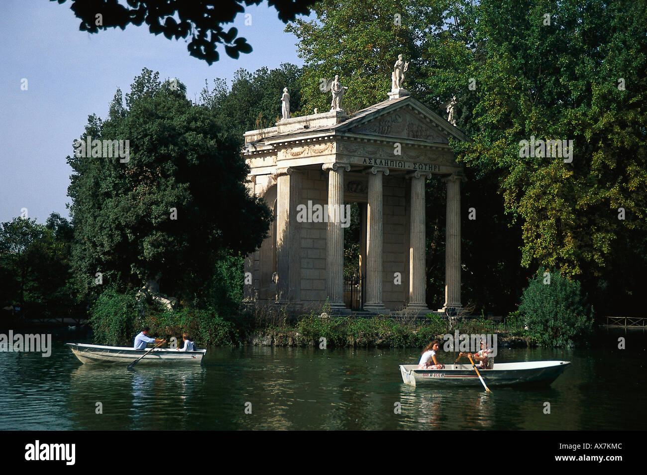 Teich der Villa Borghese, Rom Italien Stock Photo