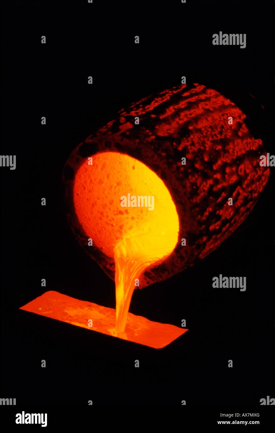 Pouring Molten Gold into a bar mold, inside of the smelter of the Round