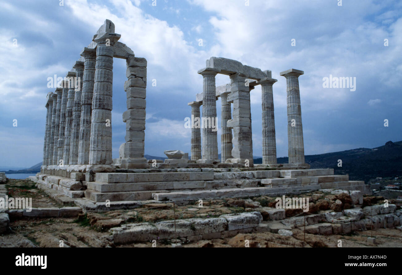 Temple of Poseidon Sounion Greece Stock Photo - Alamy