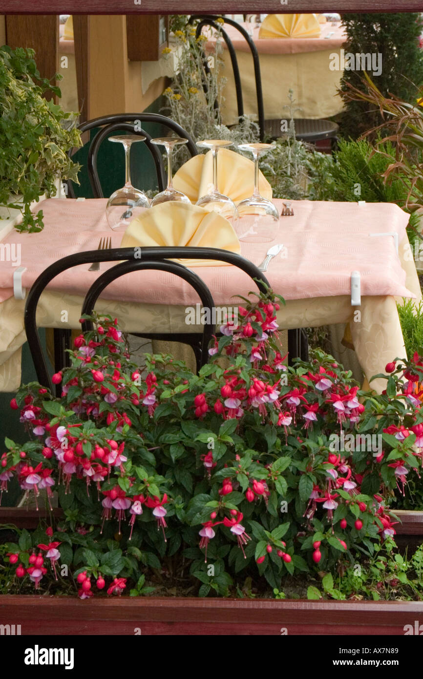Table Set For Lunch Outside Restaurant In St Valery Sur Somme