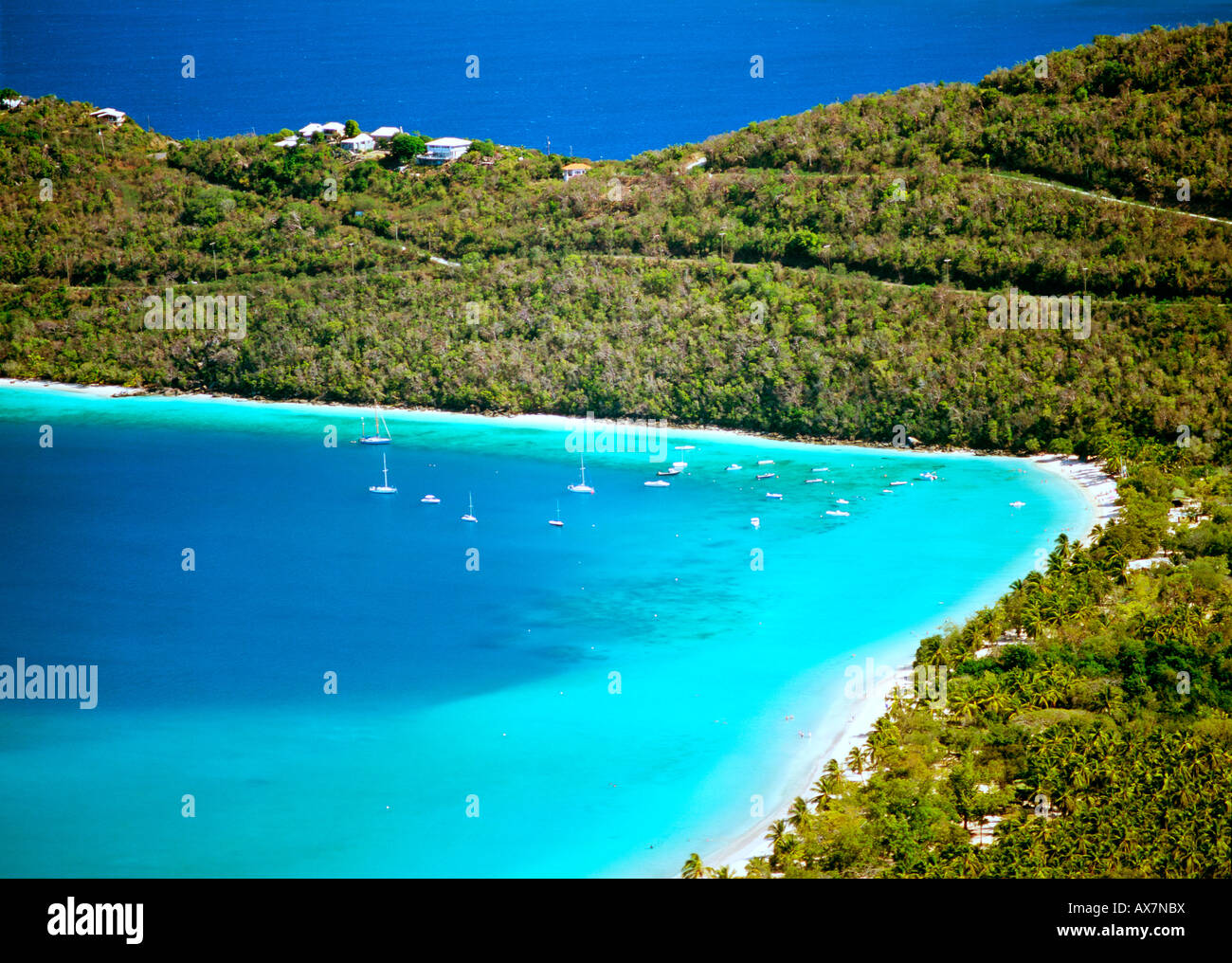Magen's Bay on the US Virgin Islands island of St. Thomas in the Caribbean Stock Photo