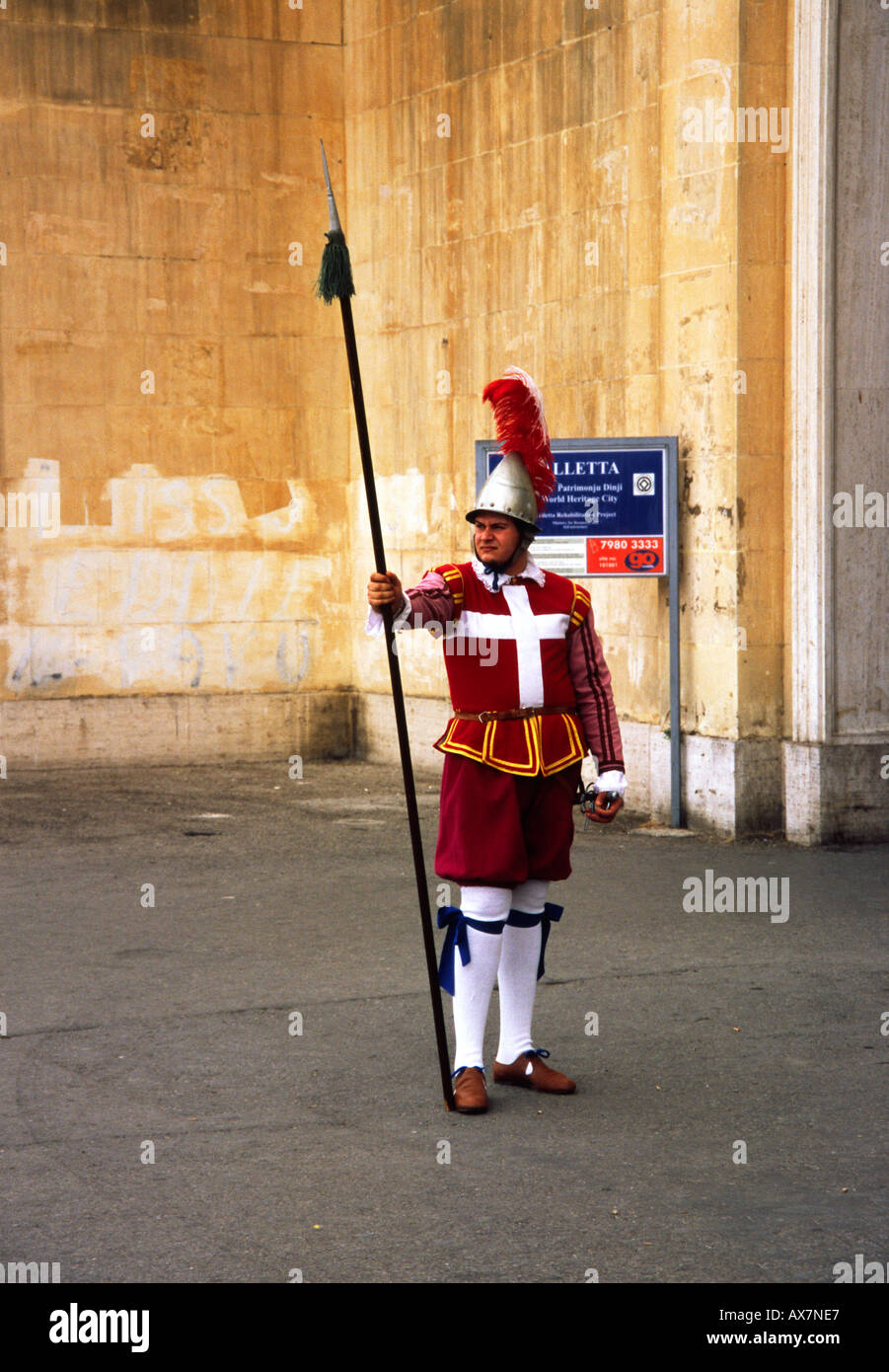 Malta, Valletta, Knight in uniform Stock Photo - Alamy