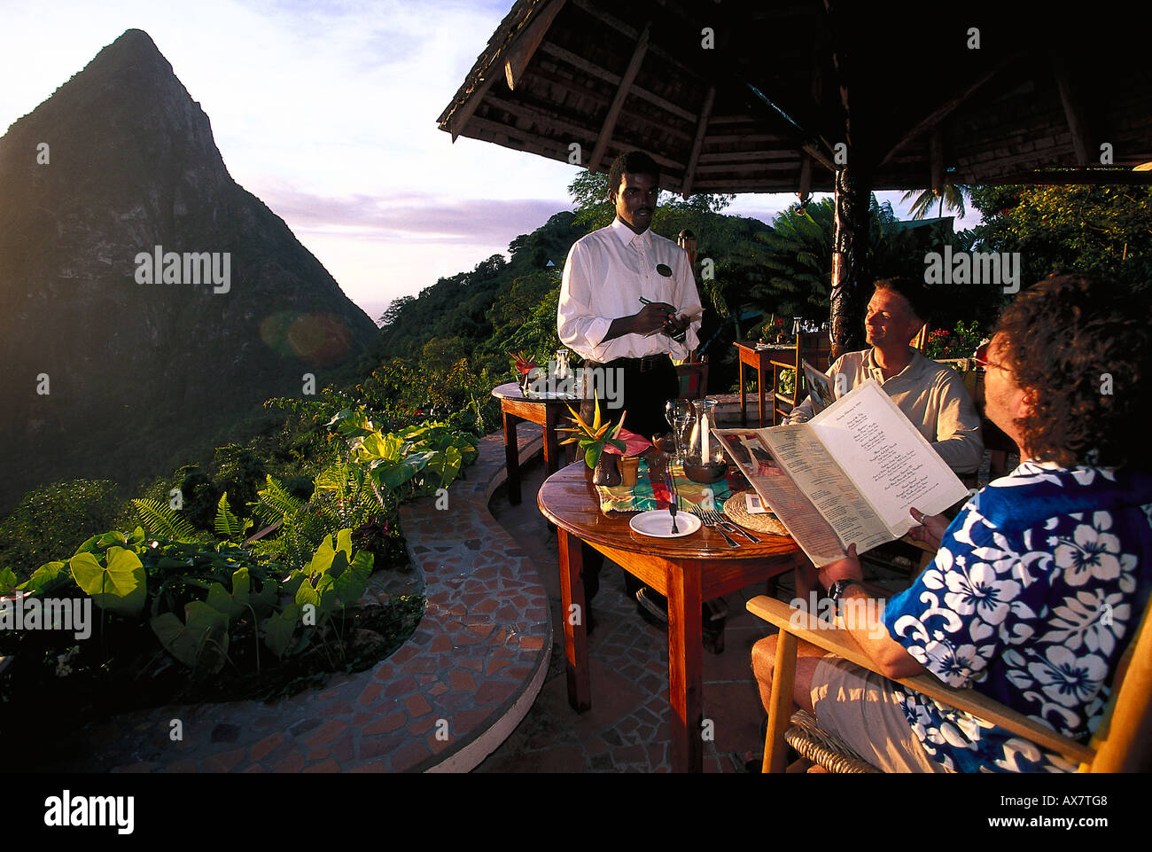Restauant Dasheene, St. Lucia Stock Photo Alamy