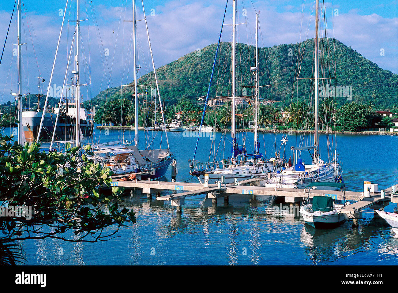 Segelyacht-Rodney Bay Marina, St. Lucia Stock Photo