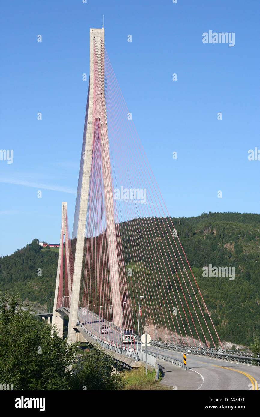 concrete cable stayed bridge norway trondheim region Stock Photo Alamy