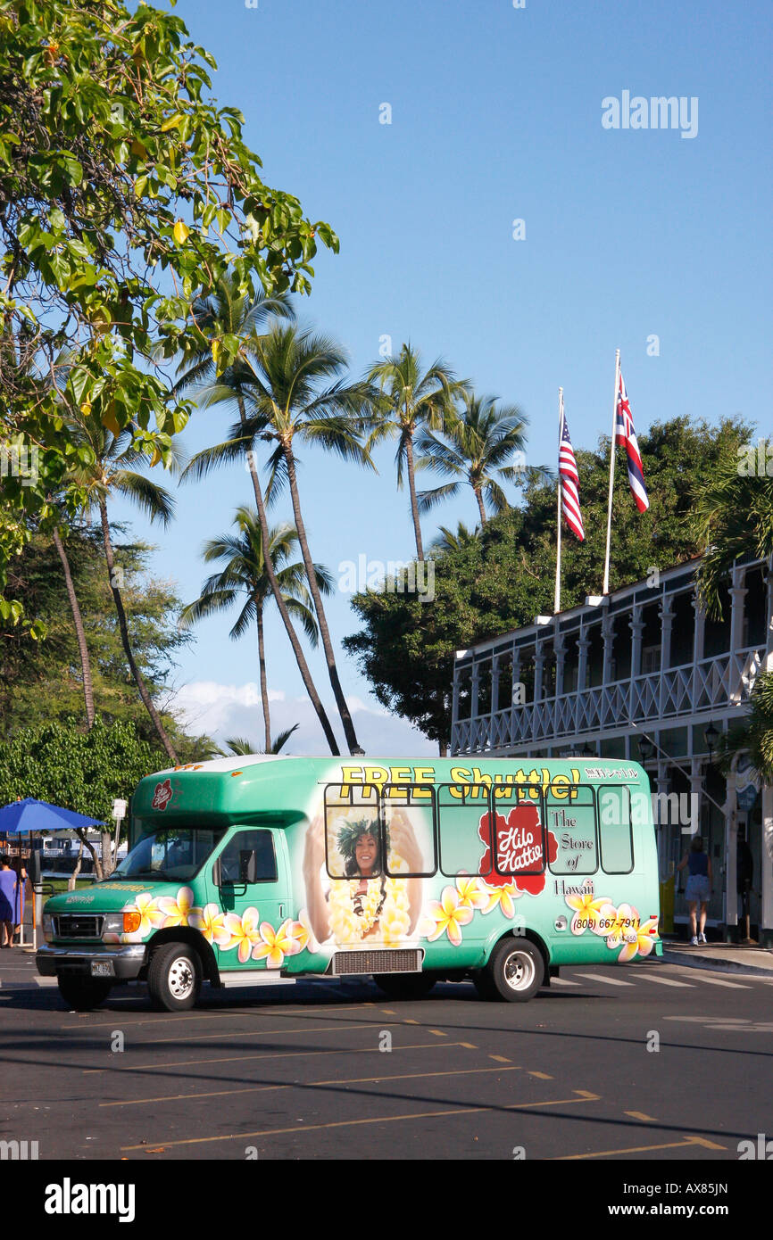 Shuttle bus on the Island of Mauii, Hawaii Stock Photo