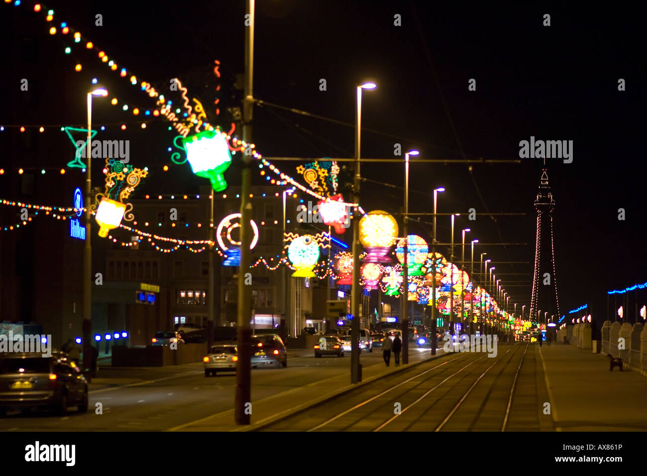Illuminations on the Promenade Stock Photo