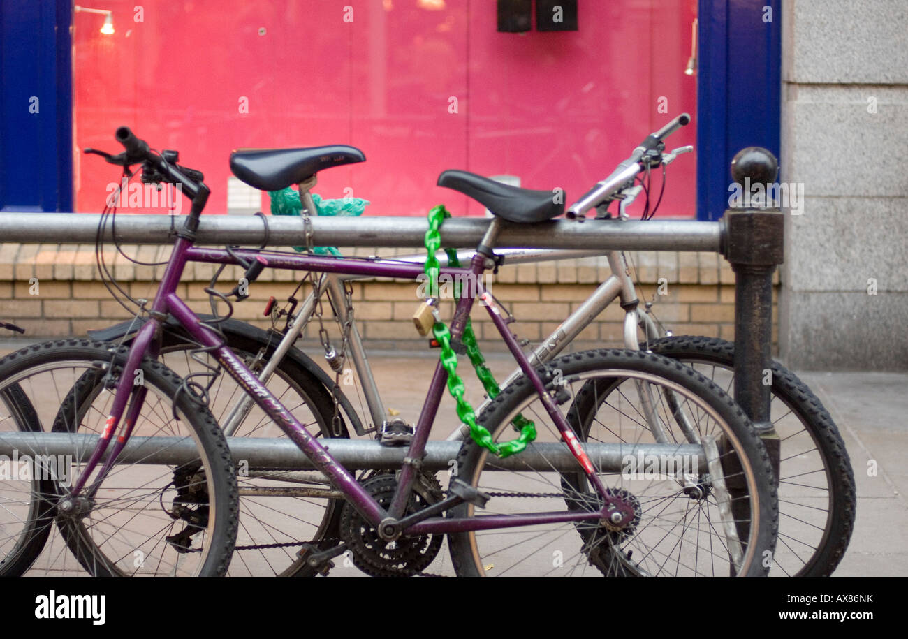 Bicycles in central Dublin, Ireland Stock Photo Alamy