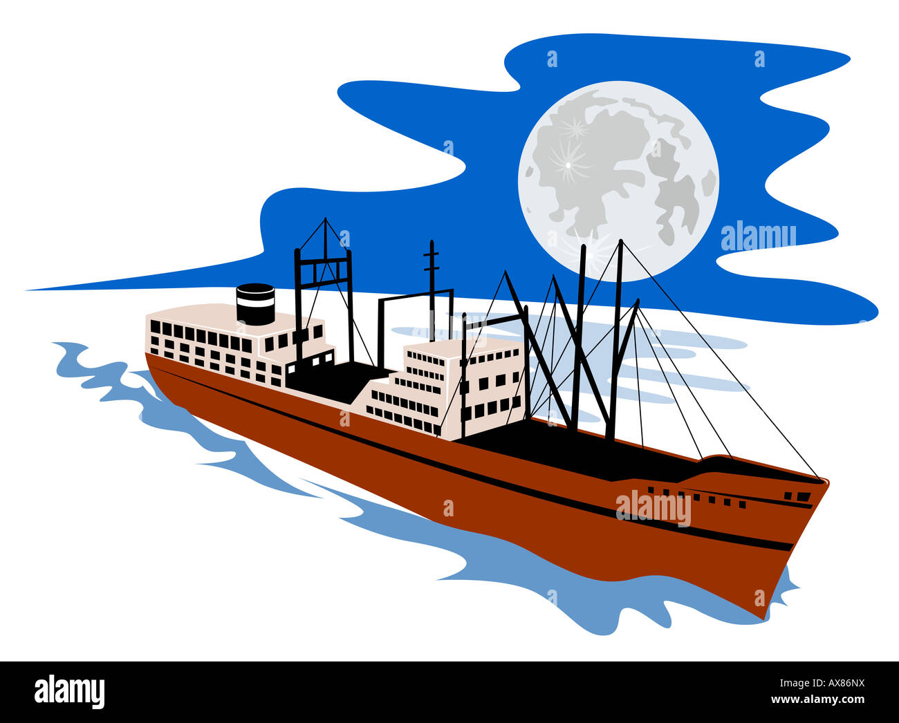 passenger cargo ship sailing at sea Stock Photo Alamy