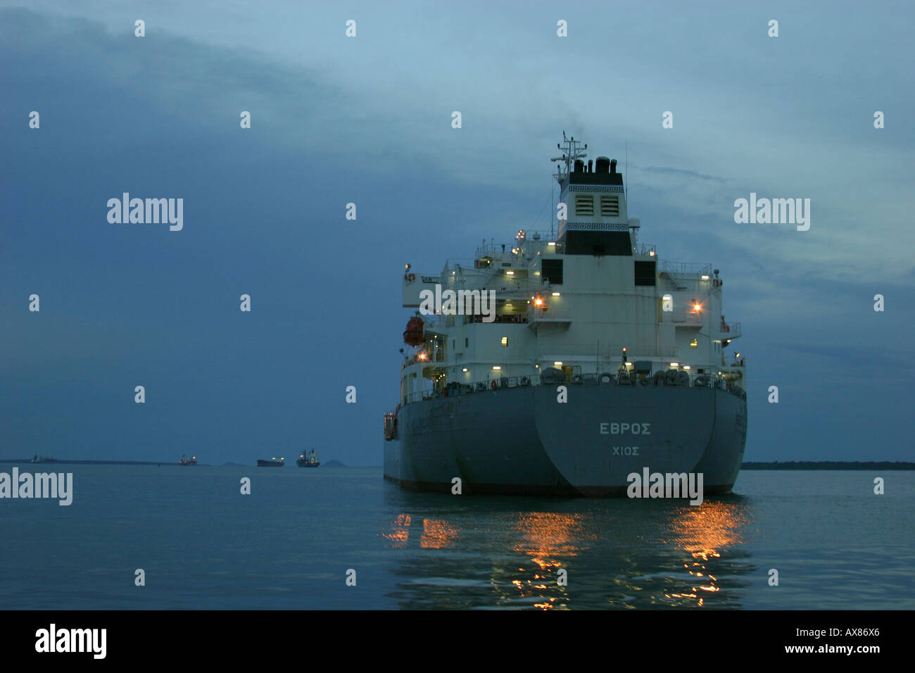 Ship at Paranagua harbor - Brazil Stock Photo