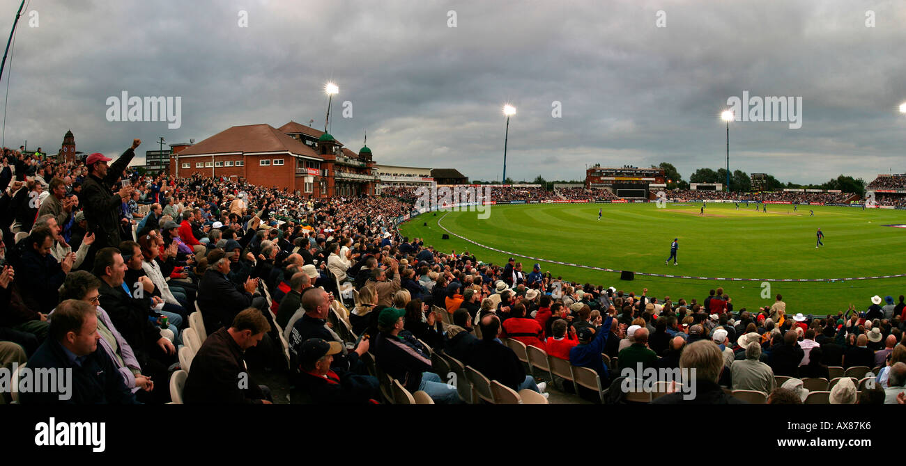 Manchester Old Trafford cricket ground packed ground for floodlit day night one day international Stock Photo