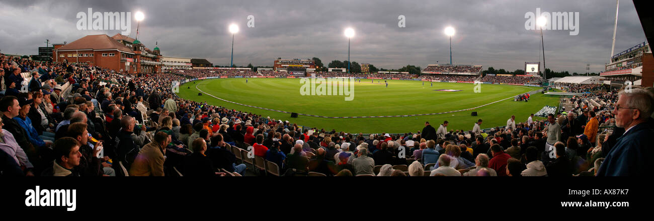 Manchester Old Trafford cricket ground packed ground for floodlit day night one day international Stock Photo