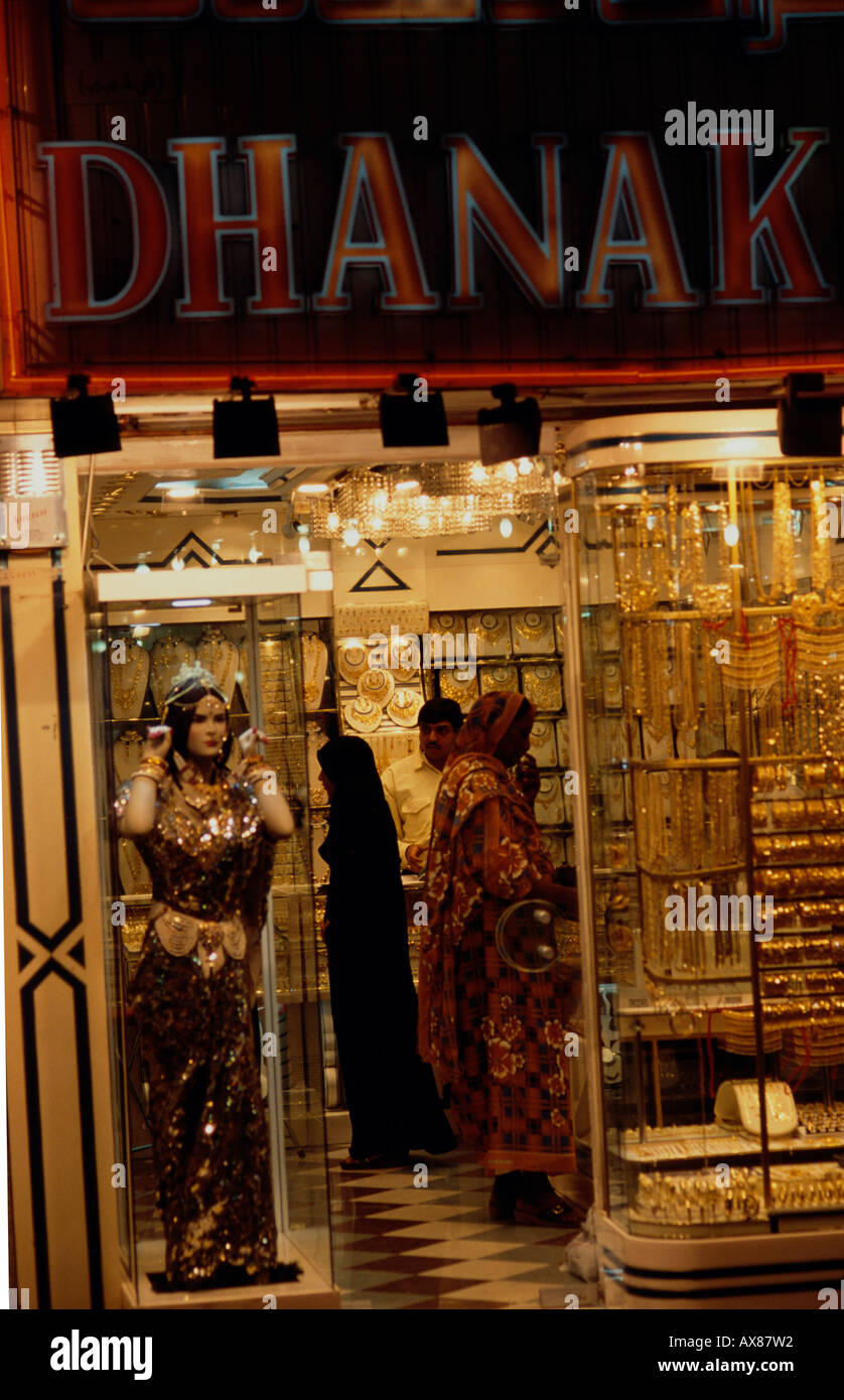 Schaufenster, Goldschmuck, Dubai VAE Stock Photo