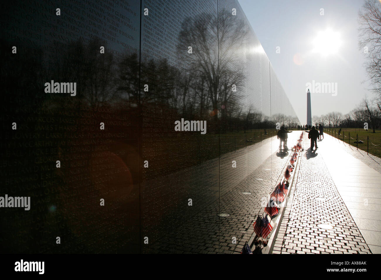 Vietnam Veterans Memorial detail Washington DC USA Stock Photo