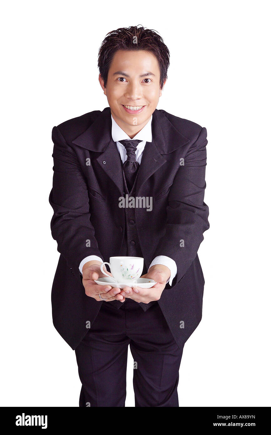 Businessman in a black suit Cut Out Stock Images & Pictures - Alamy