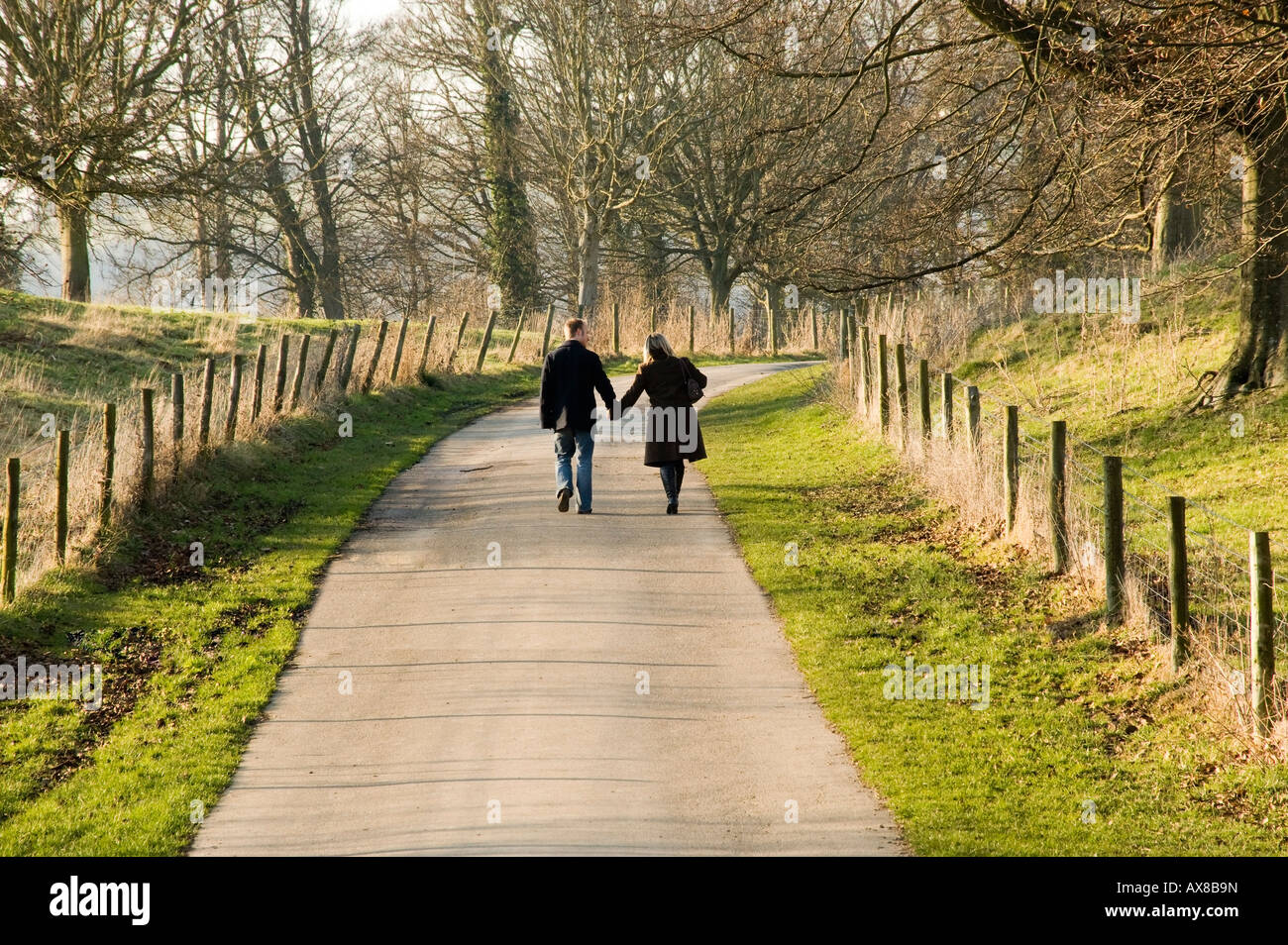 Man walking footpath by spring field hi-res stock photography and ...