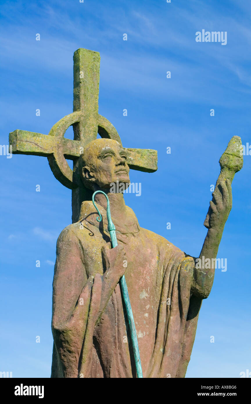 Statue of St Aidan in the grounds of the Parish Church of St Mary the