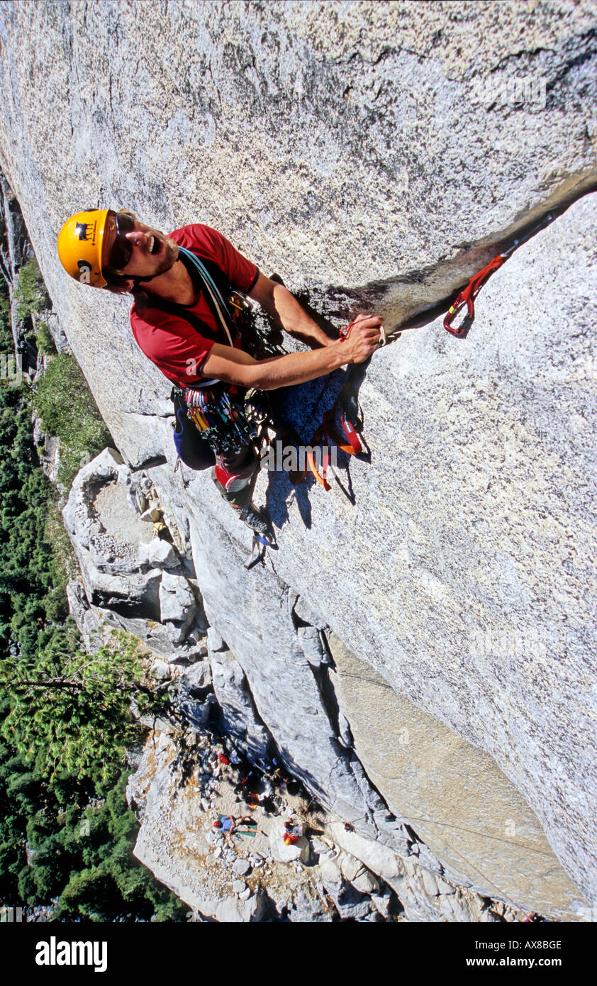 Man rock climbing, Techno climbing at South West Face, Big ...