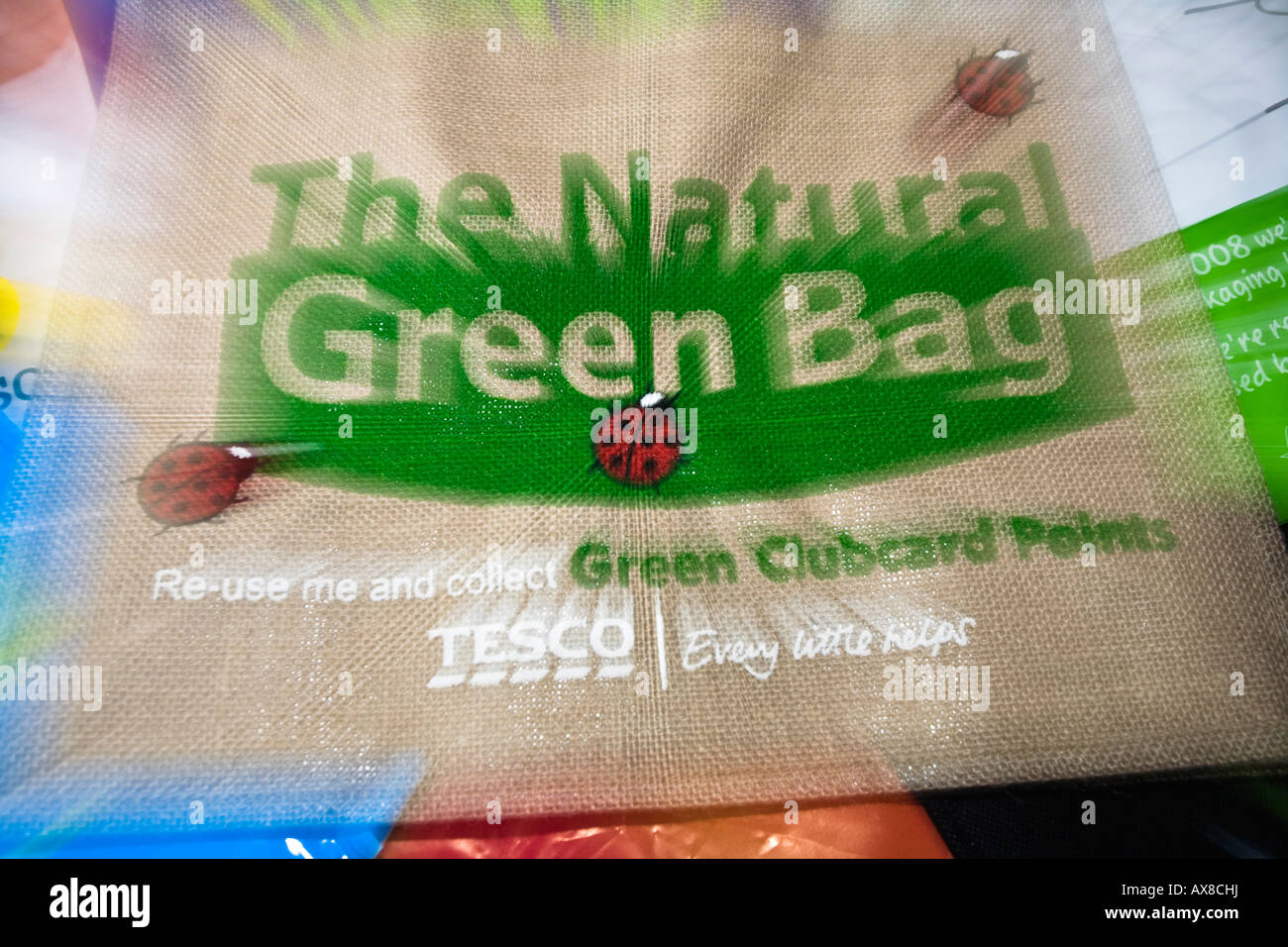 "The Natural Green Bag" Tescos reusable hessian shopping bag, UK Stock