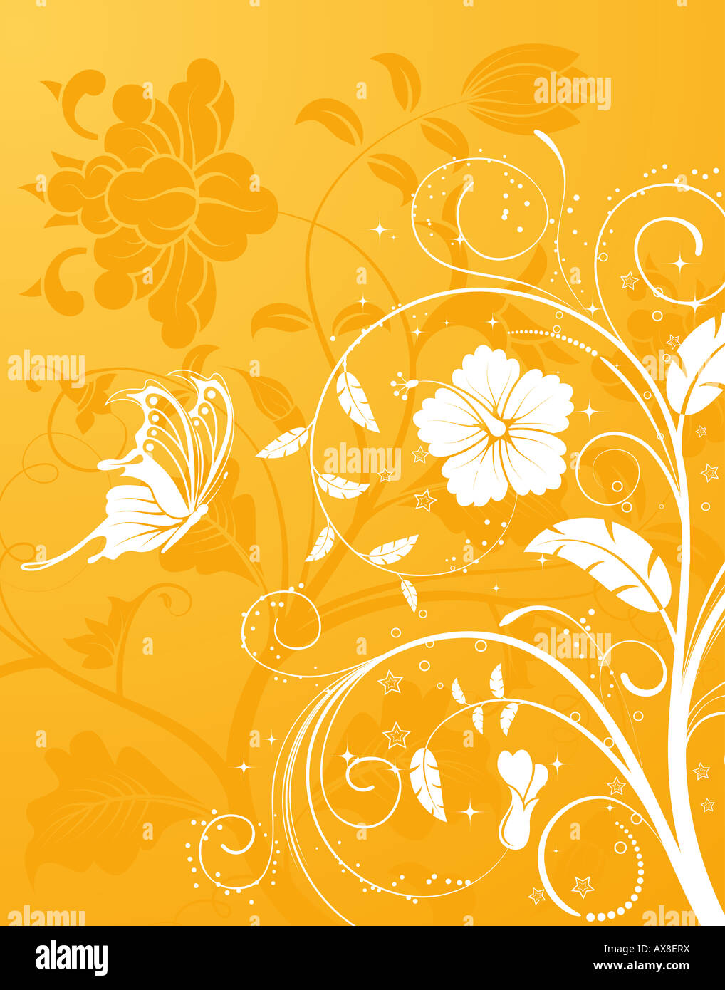 Flower background with butterfly Stock Photo - Alamy