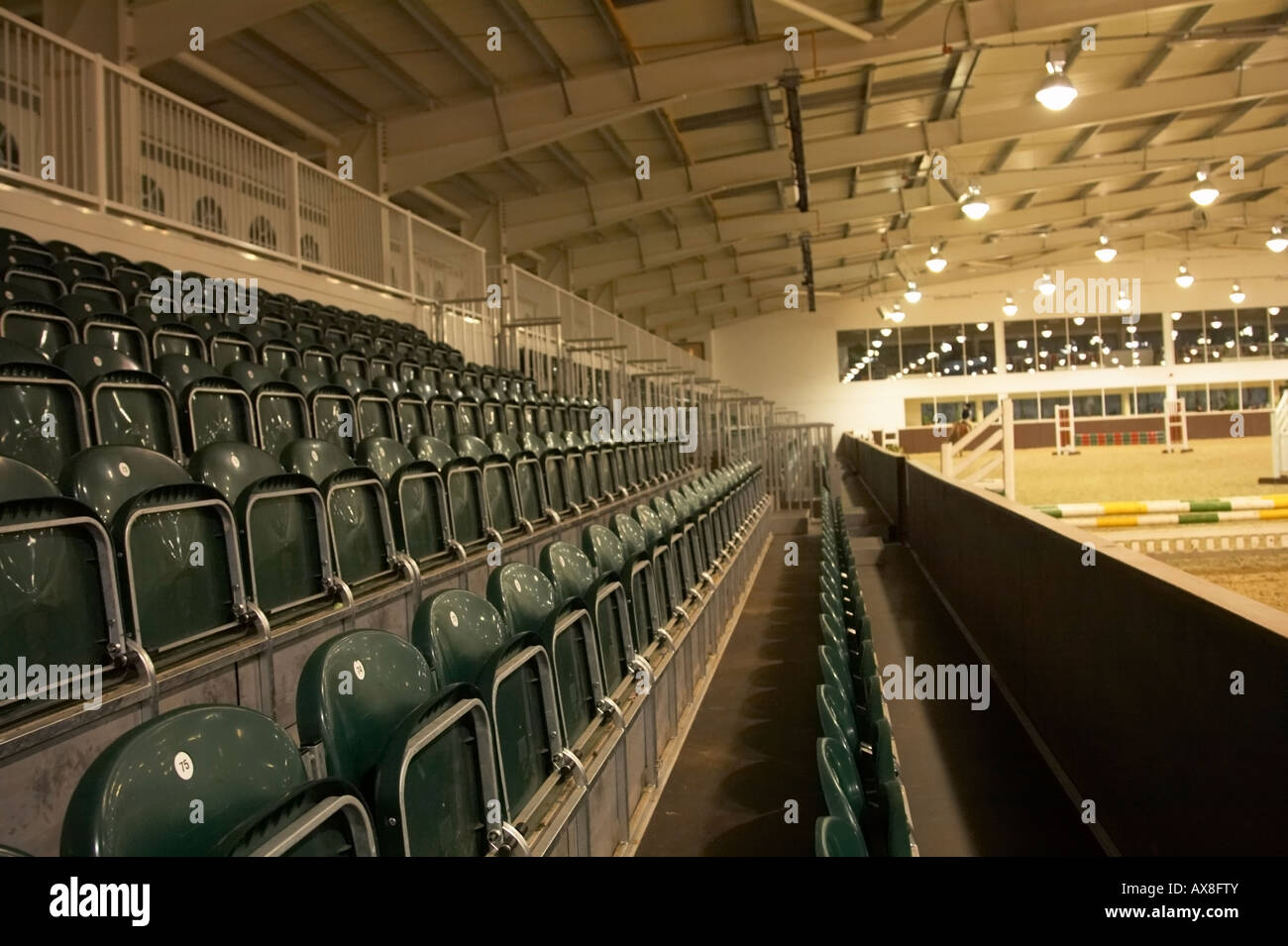 Indoor horse jumping arena Stock Photo Alamy