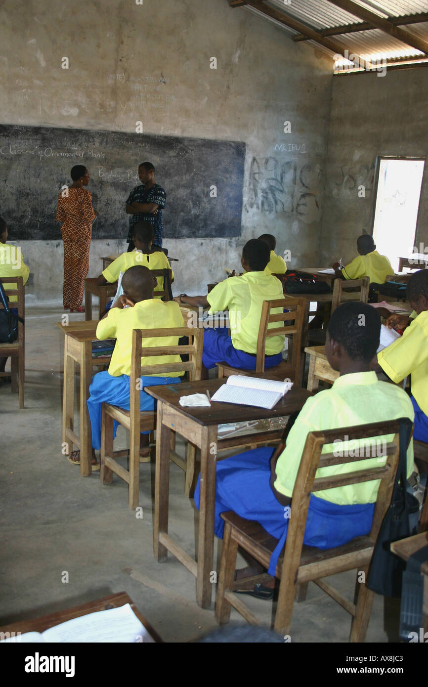 A classroom scene at a school in the Upper Eastern Region of Ghana