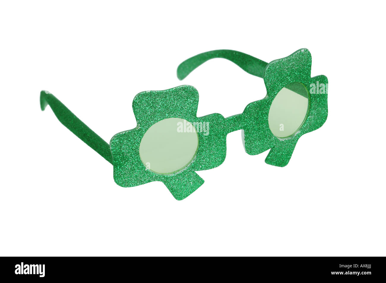 St Patrick s Day glasses cut out on white background Stock Photo