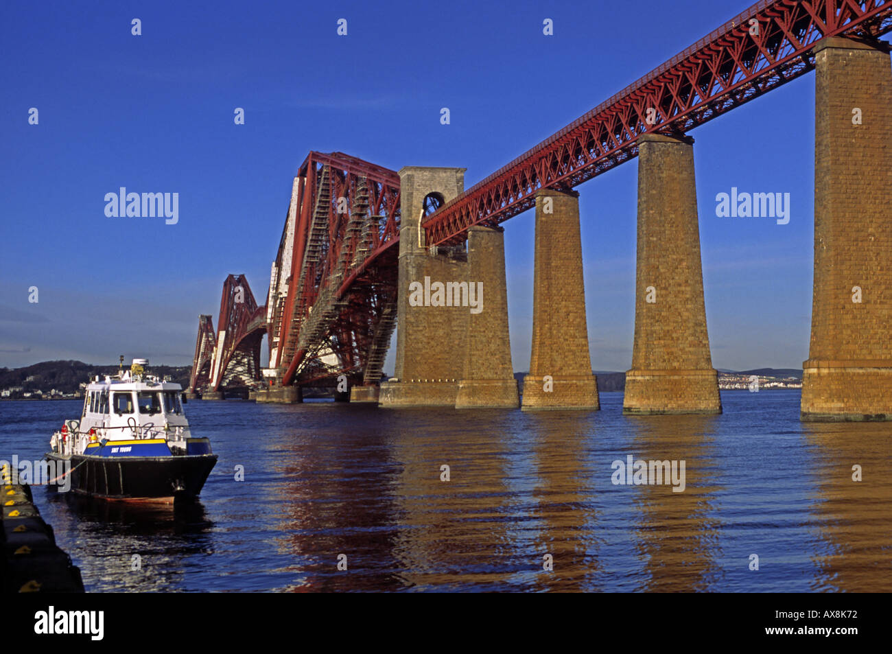 The Forth Rail Bridge from Hawes Pier South Queensferry Scotland Stock