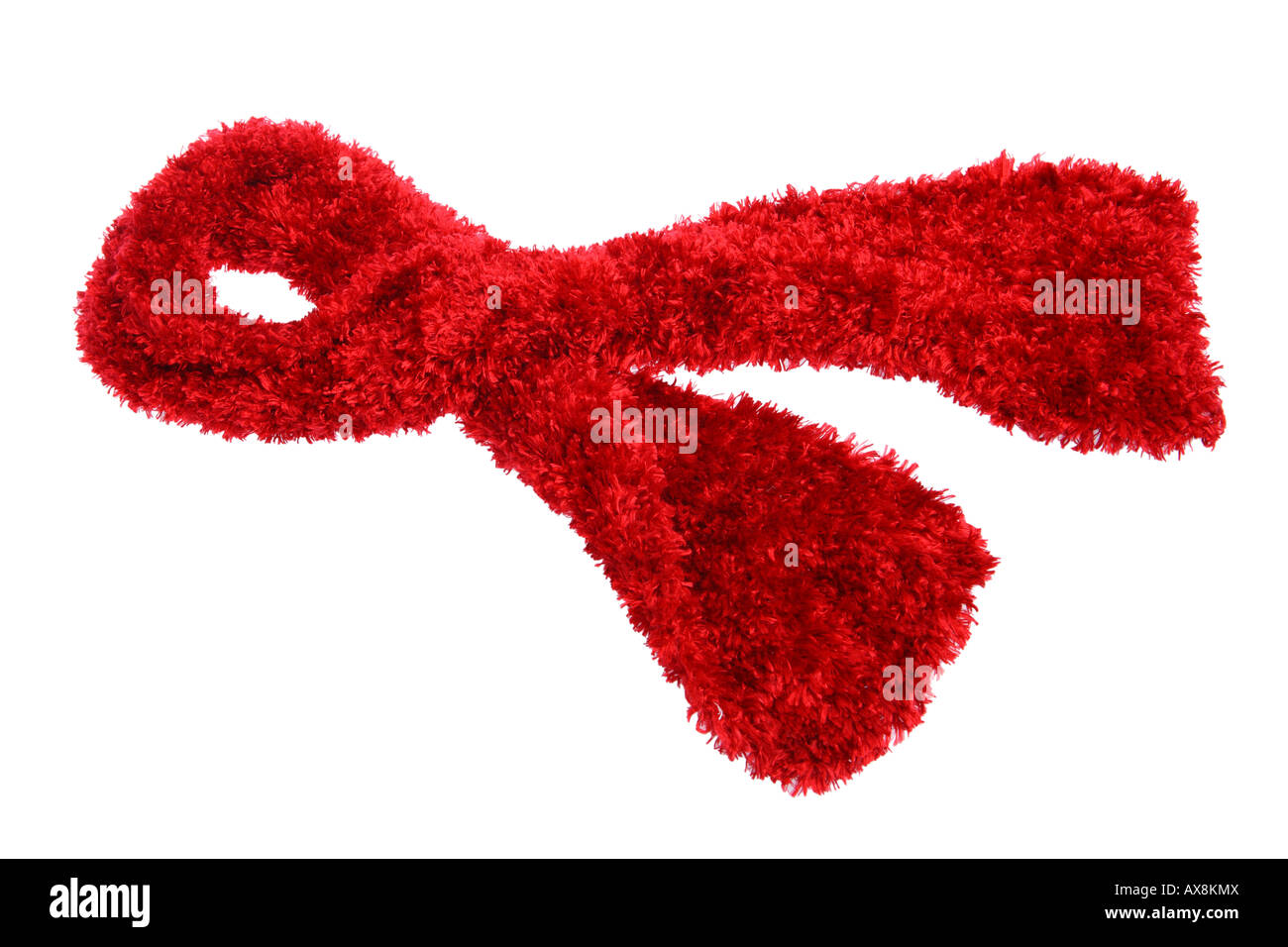 Red Scarf cut out on white background Stock Photo