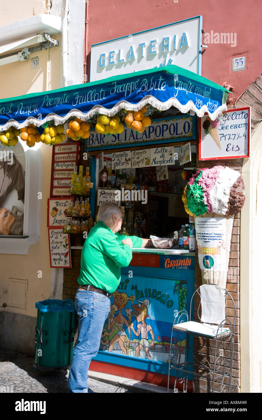 Ice cream shop Capri town Capri Italy Stock Photo