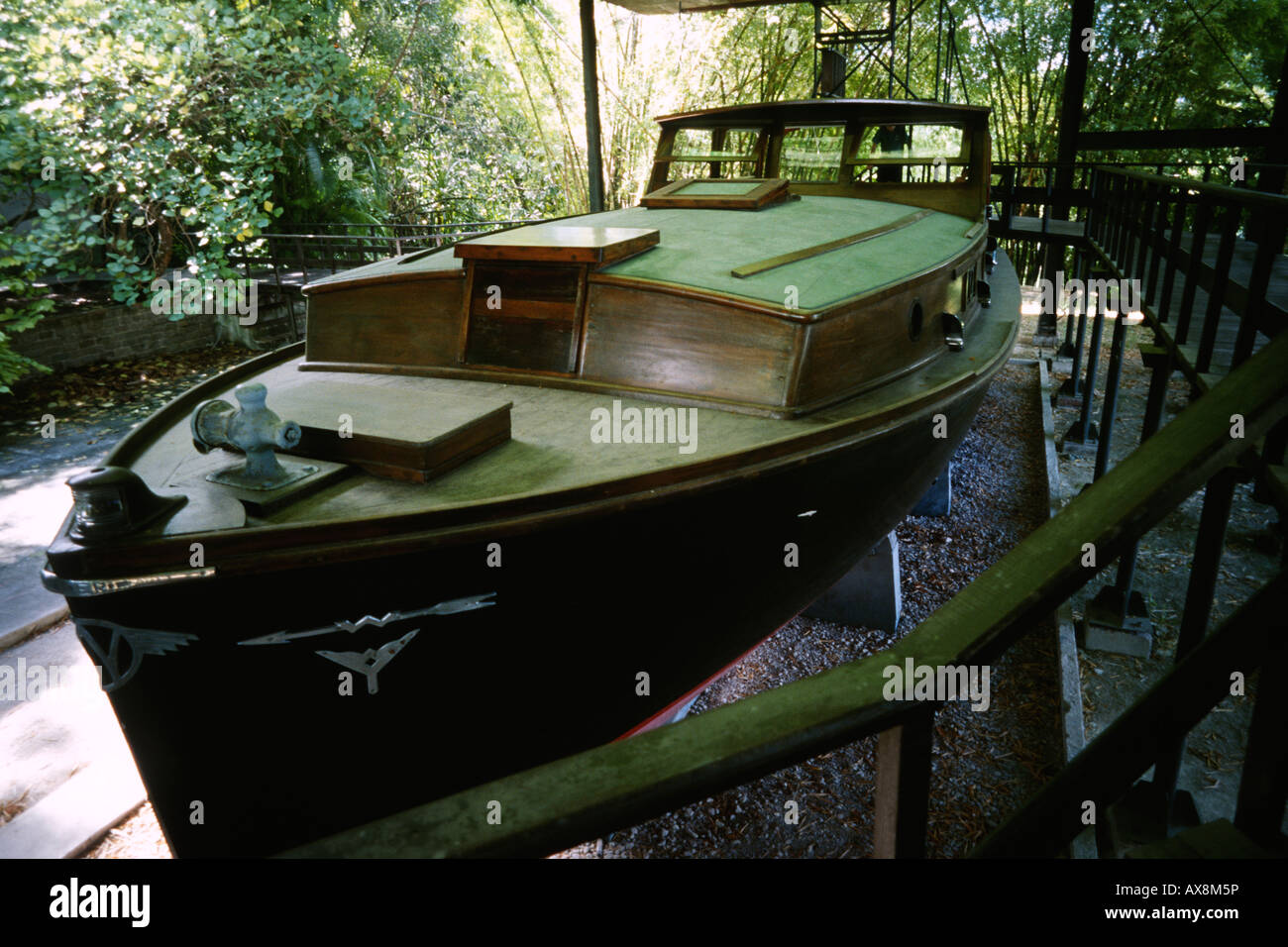 Havana Cuba Hemingway's boat the Pilar on display at his former home in Finca Vigia Stock Photo