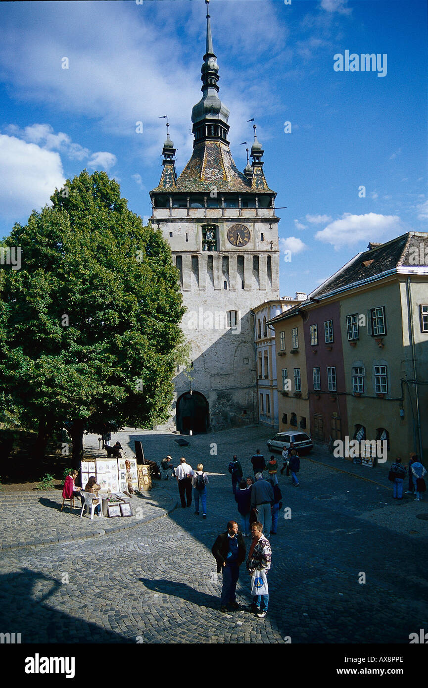 Festungsturm, Sigisvora, Schaessburg Rumaenien Stock Photo