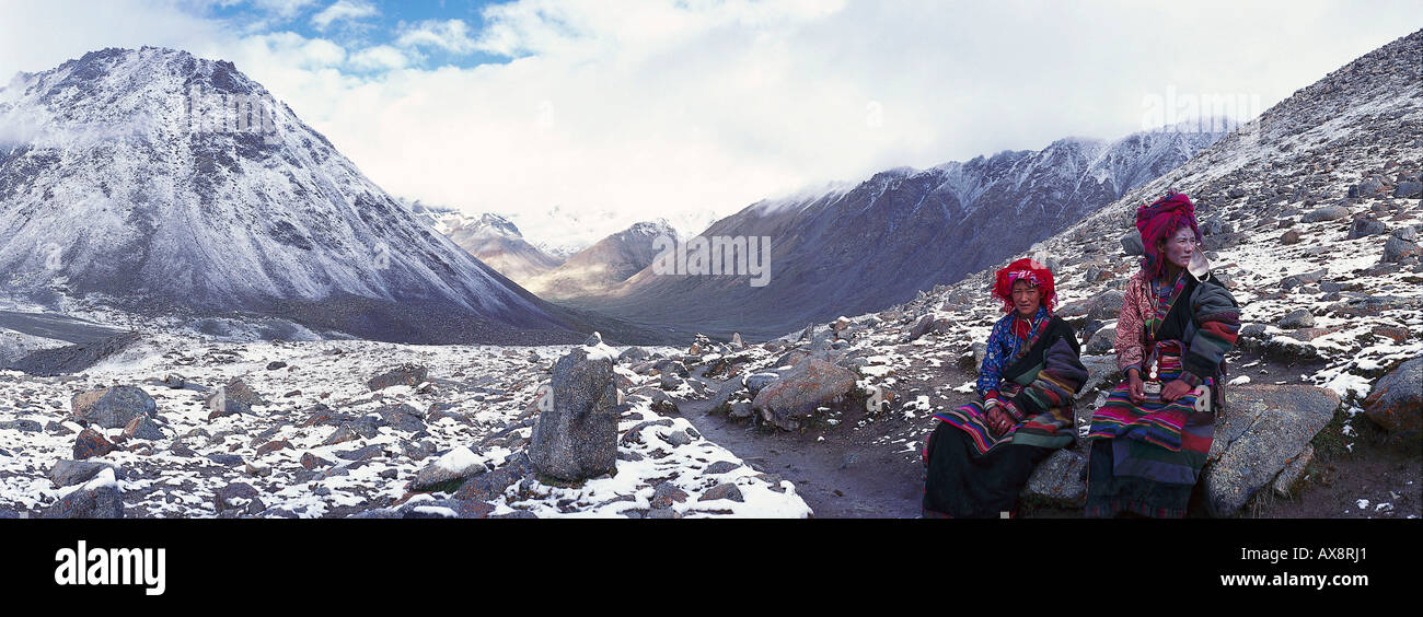 Doelma La Pass, Pilger, Kailash Parikrama Tibet Stock Photo
