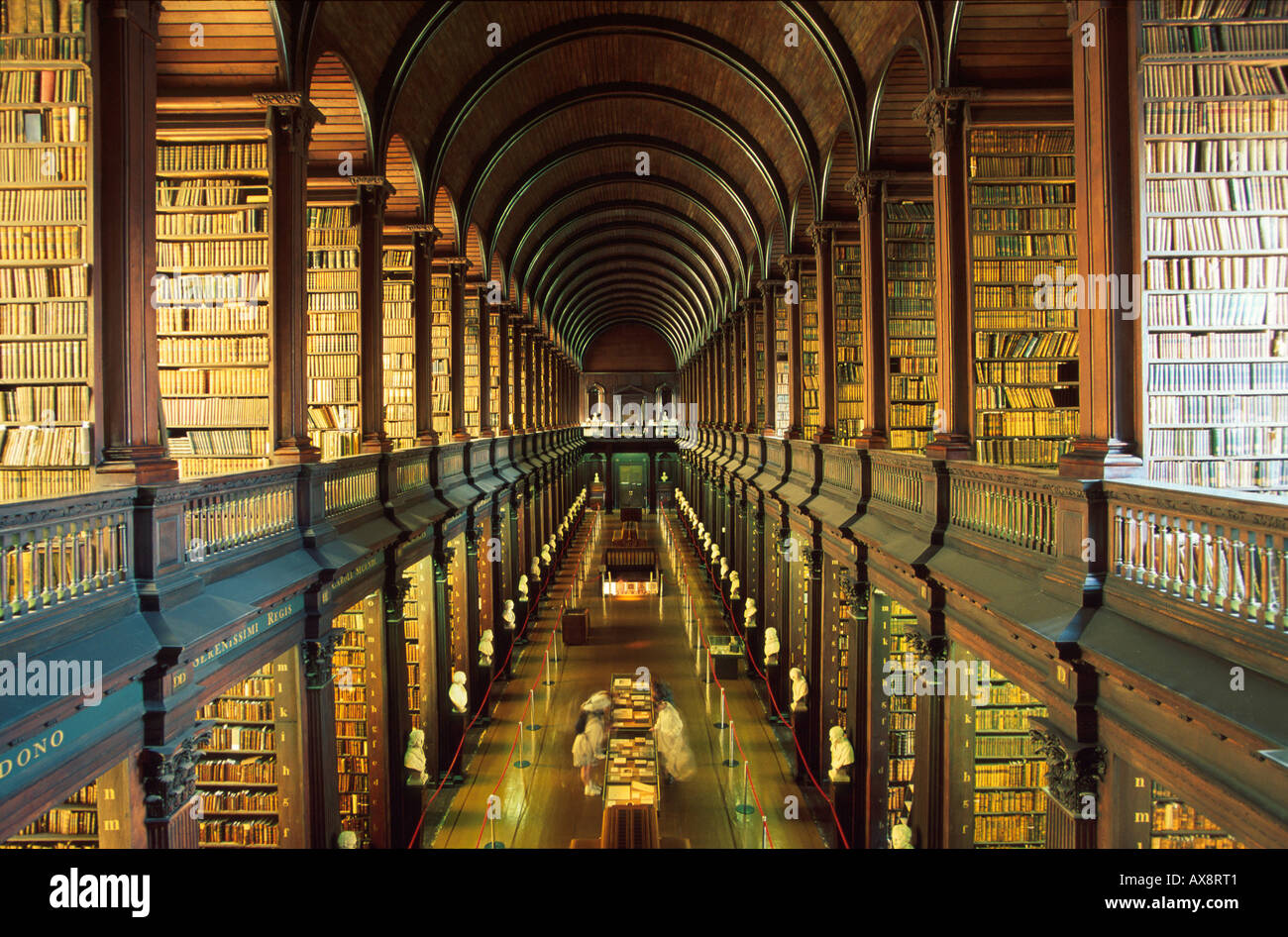 Long Room, Old Library, Trinity College Library, Trinity College, Dublin, Ireland Stock Photo