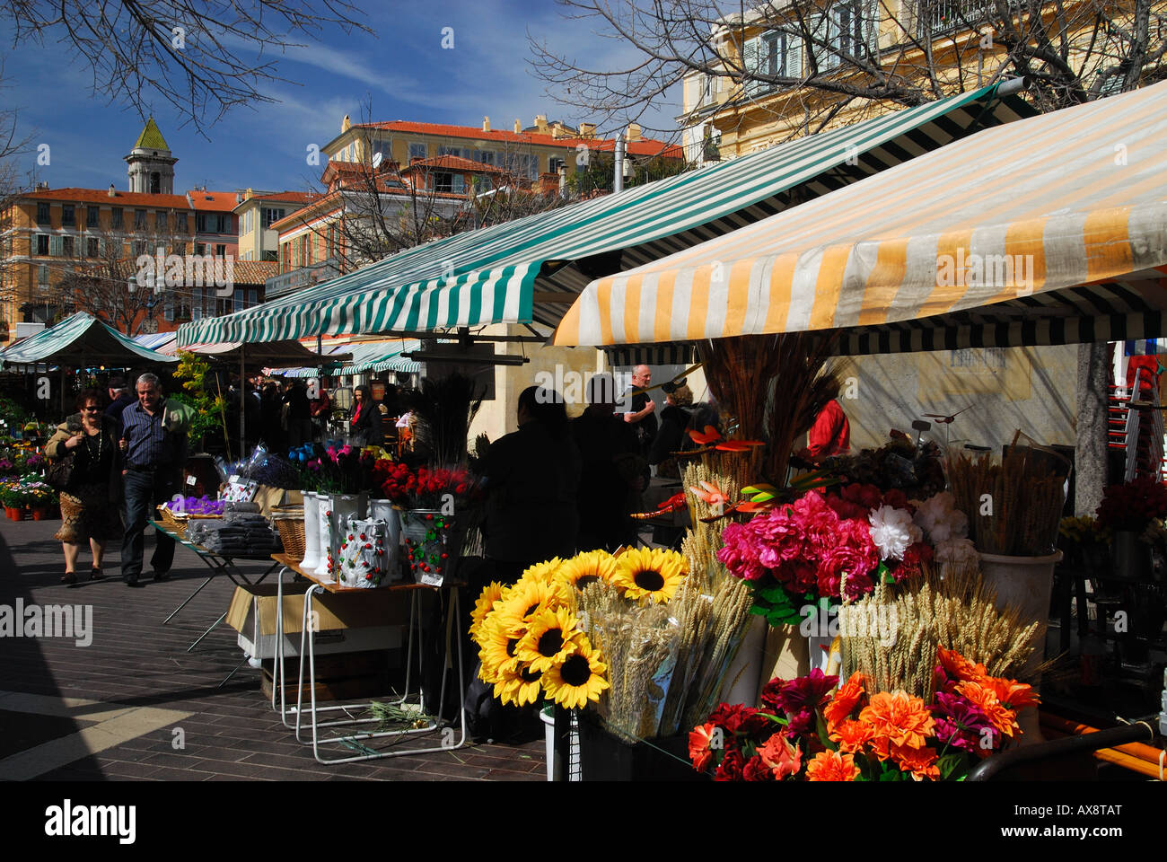 Flower market in Nice, French riviera Stock Photo